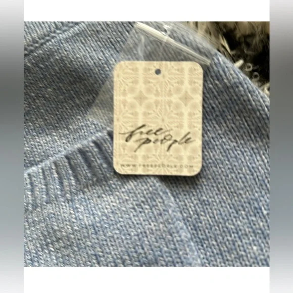 NWT Free People Viola Stylish Blue Knit Skirt L - Picture 6 of 8